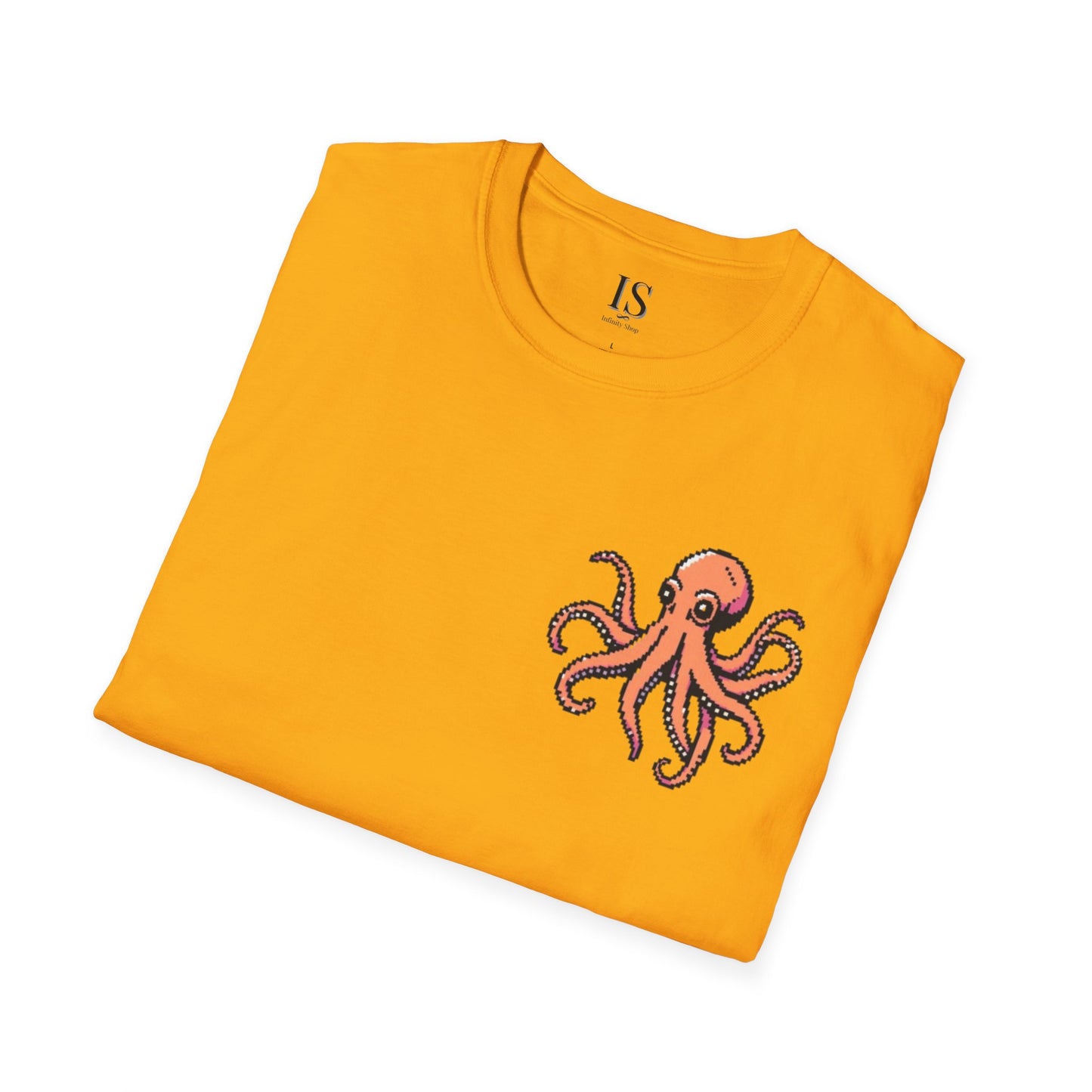 Pixelated Octopus T-Shirt - Beauty Aesthetic Unisex Softstyle Tee