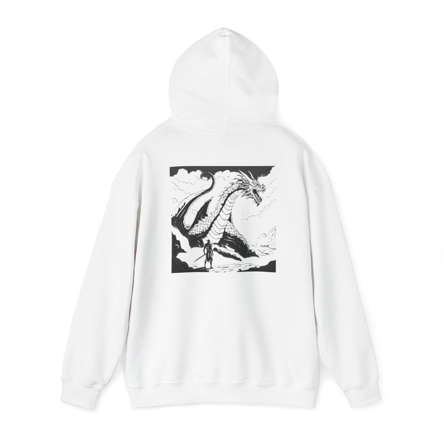 Hooded Sweatshirt Crazy Warrior vs Dragon Design