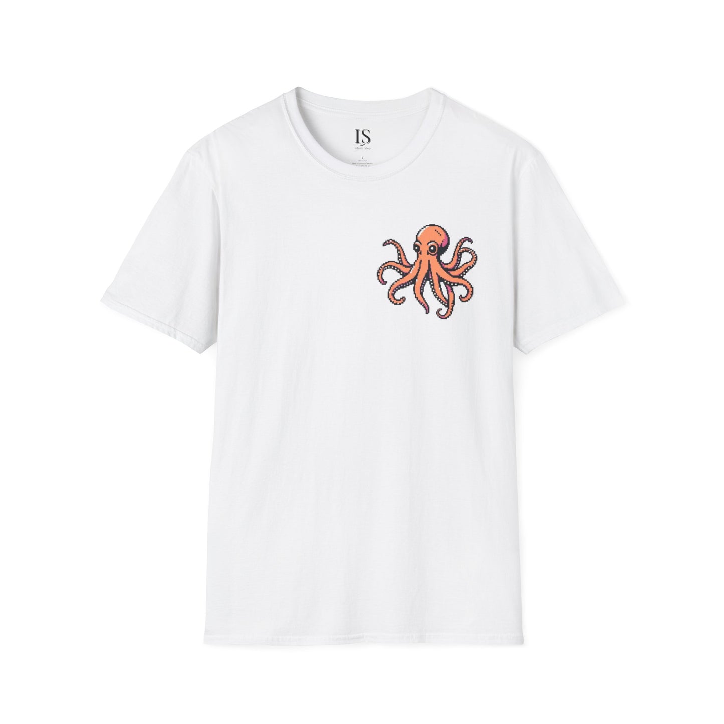 Pixelated Octopus T-Shirt - Beauty Aesthetic Unisex Softstyle Tee