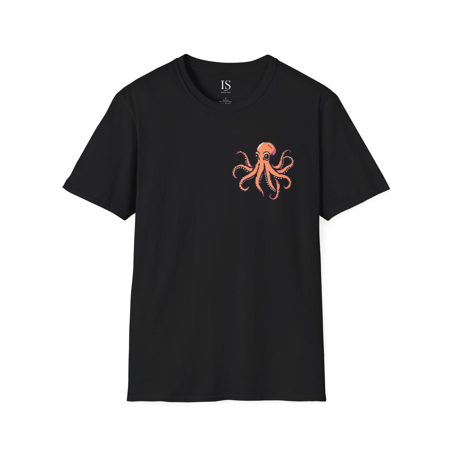 Pixelated Octopus T-Shirt - Beauty Aesthetic Unisex Softstyle Tee