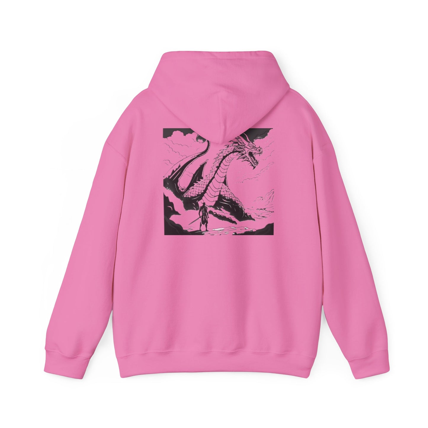 Hooded Sweatshirt Crazy Warrior vs Dragon Design