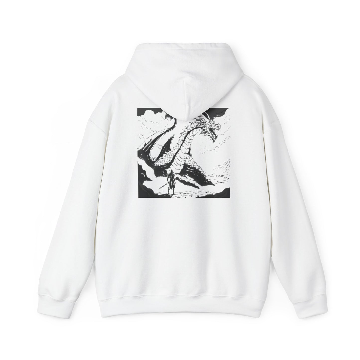 Hooded Sweatshirt Crazy Warrior vs Dragon Design