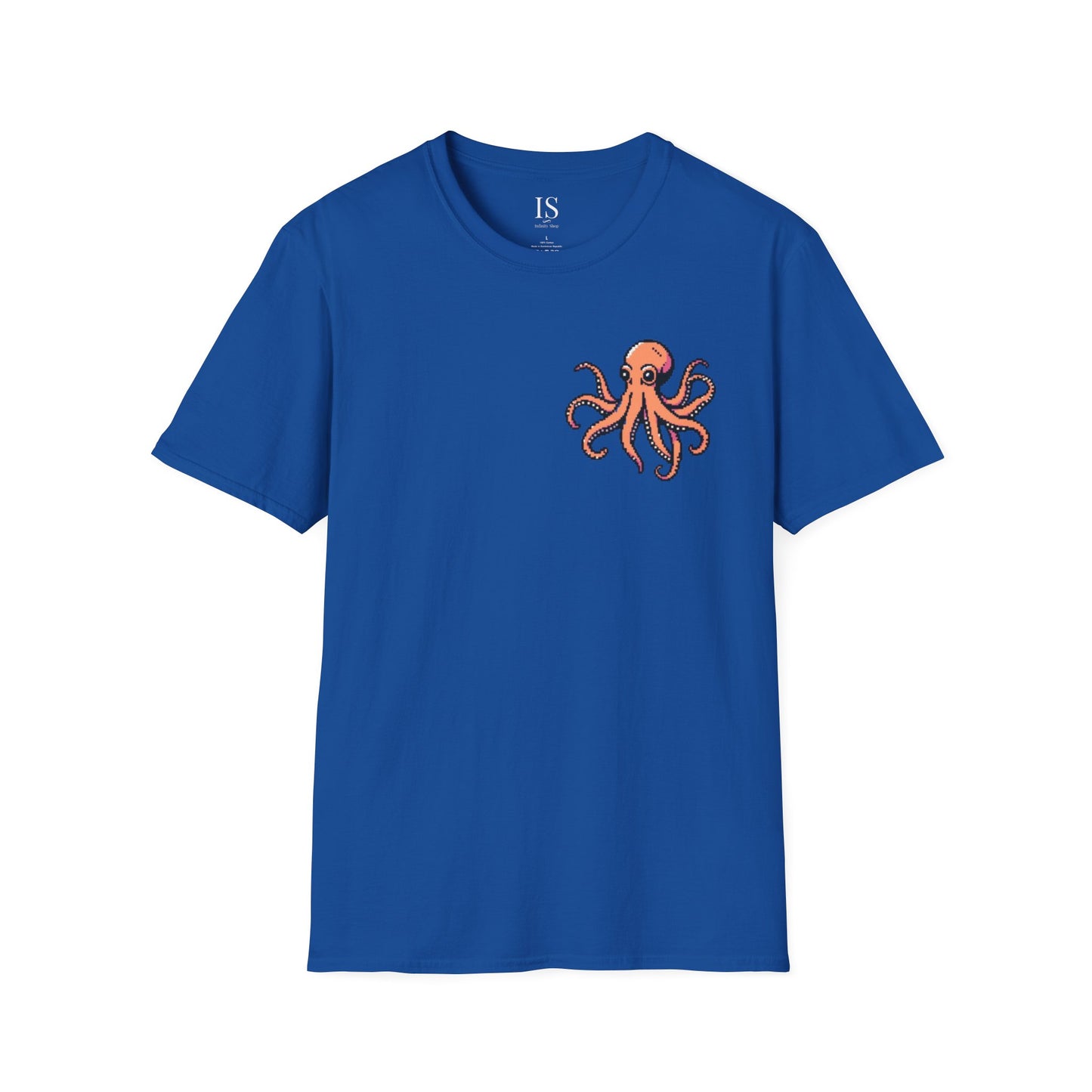 Pixelated Octopus T-Shirt - Beauty Aesthetic Unisex Softstyle Tee