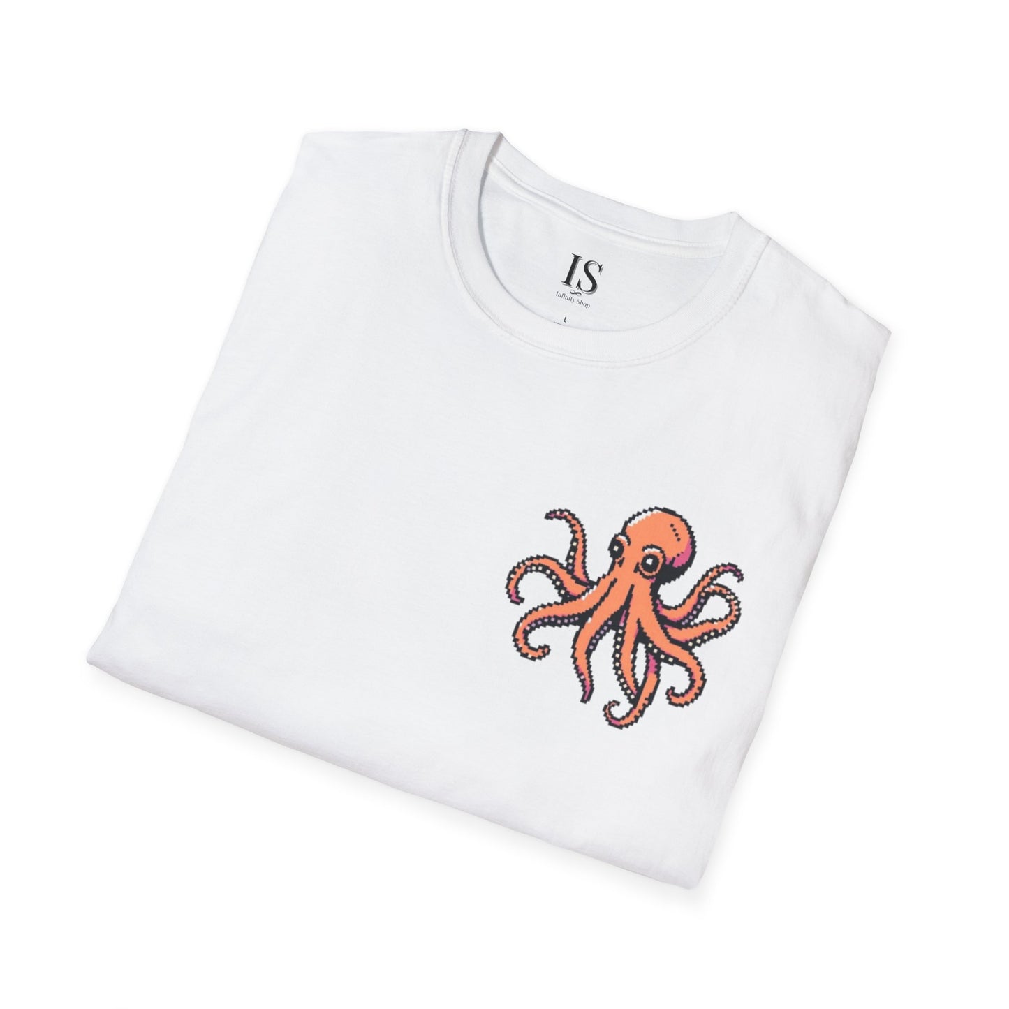 Pixelated Octopus T-Shirt - Beauty Aesthetic Unisex Softstyle Tee