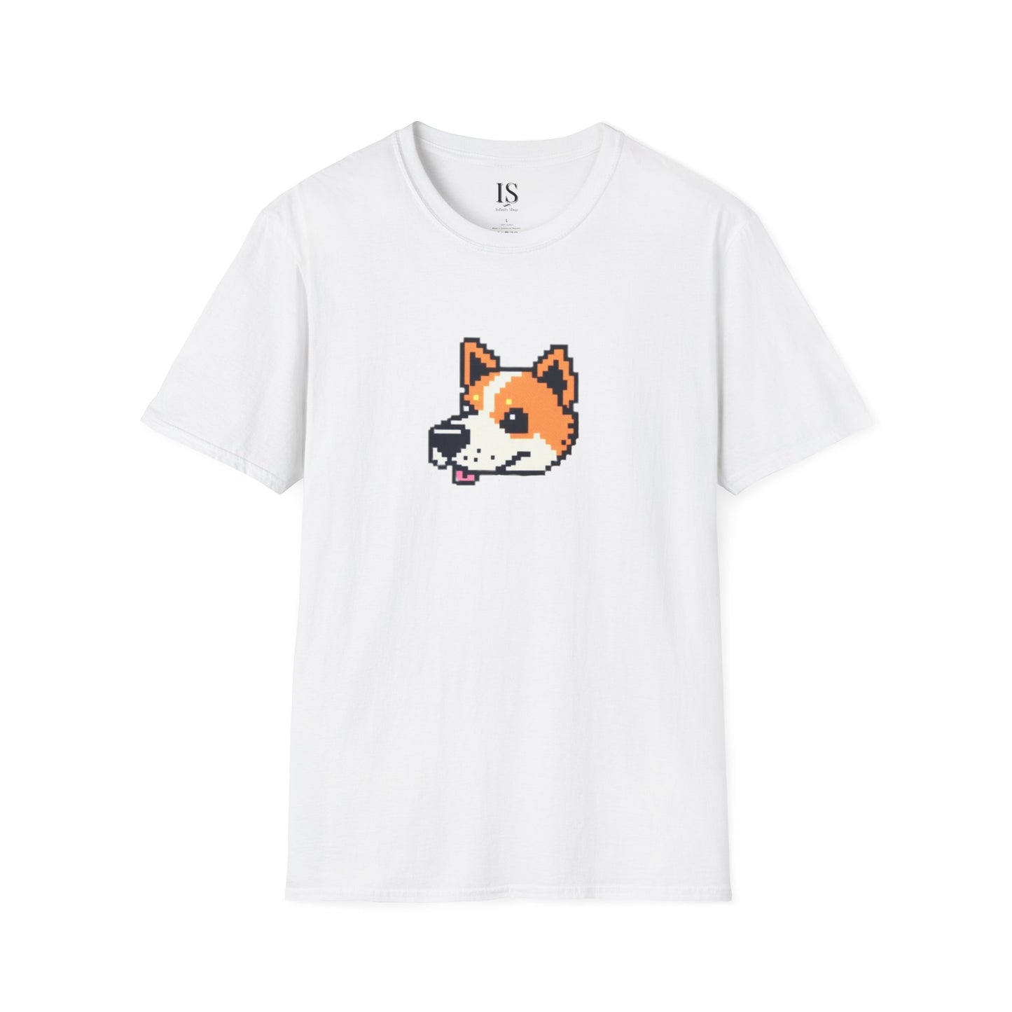 Pixelated Dog T-Shirt - Funny Unisex Softstyle Tee