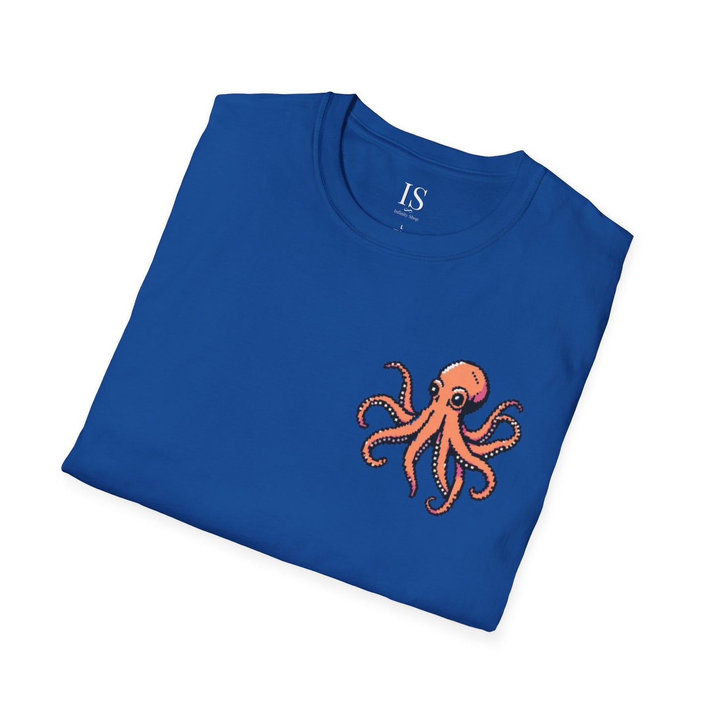 Pixelated Octopus T-Shirt - Beauty Aesthetic Unisex Softstyle Tee