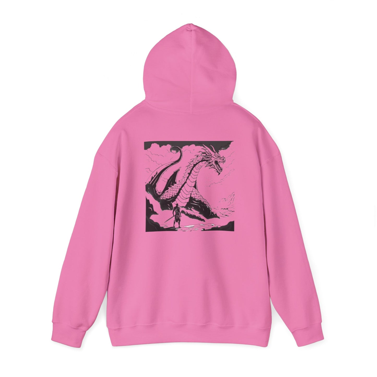 Hooded Sweatshirt Crazy Warrior vs Dragon Design