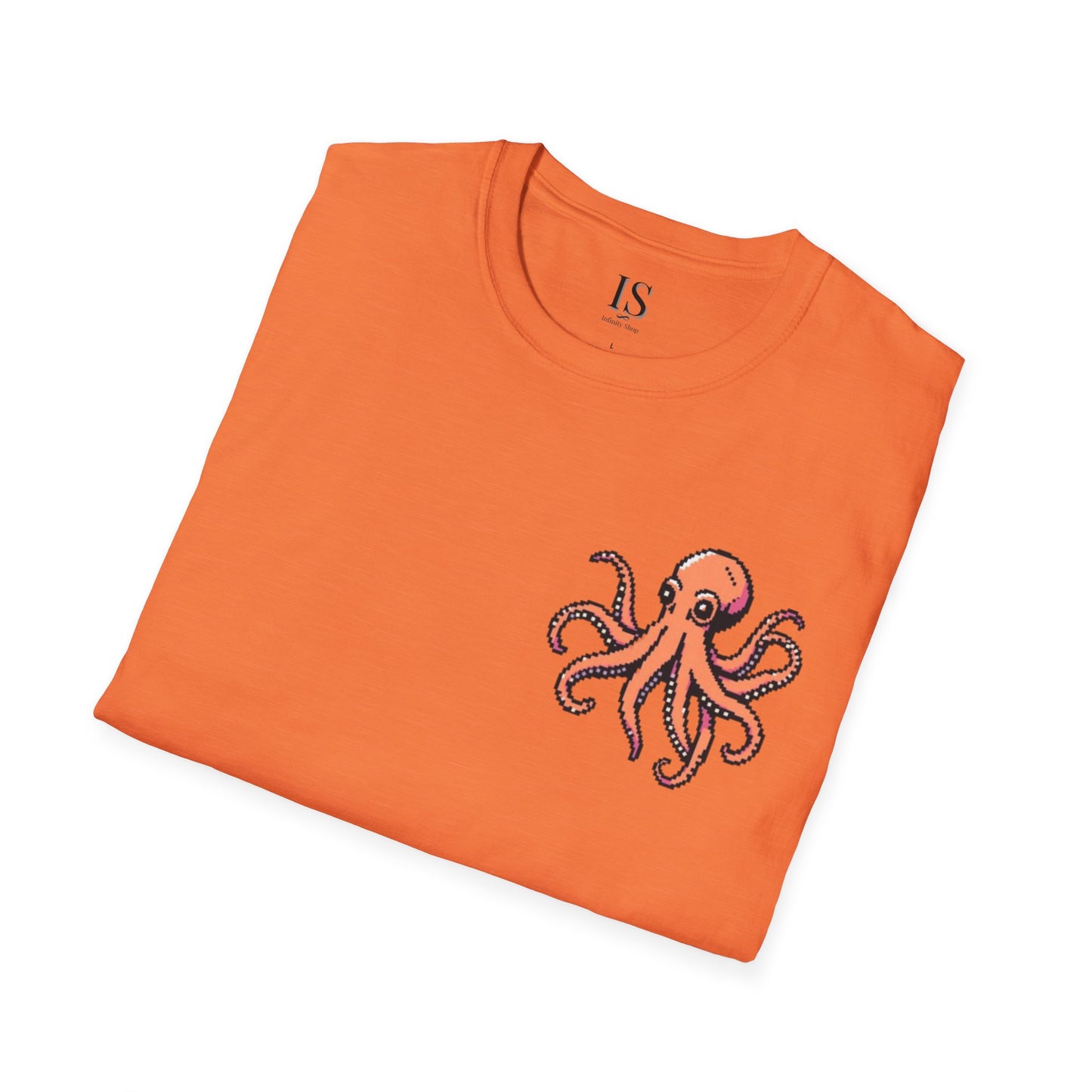 Pixelated Octopus T-Shirt - Beauty Aesthetic Unisex Softstyle Tee